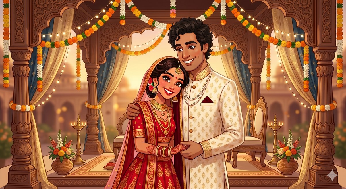 IndiaMatch Europe — Indian couple at a wedding mandap